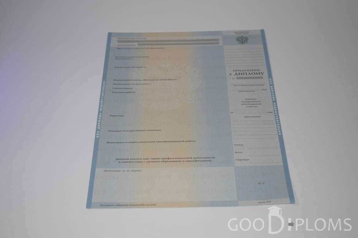 Приложение к Диплому Бакалавра в период c 2003 по 200 год - Балашиху