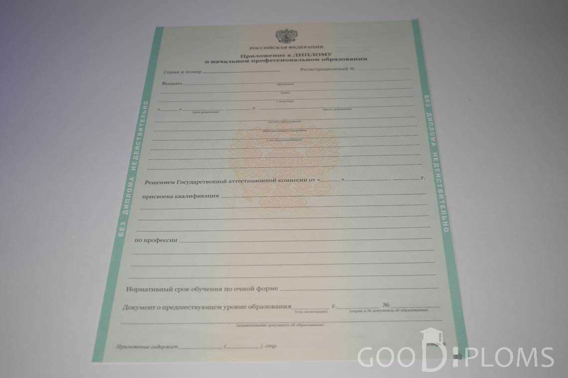 Приложение к Диплому Училища период выдачи 2011-2020  -  Балашиху