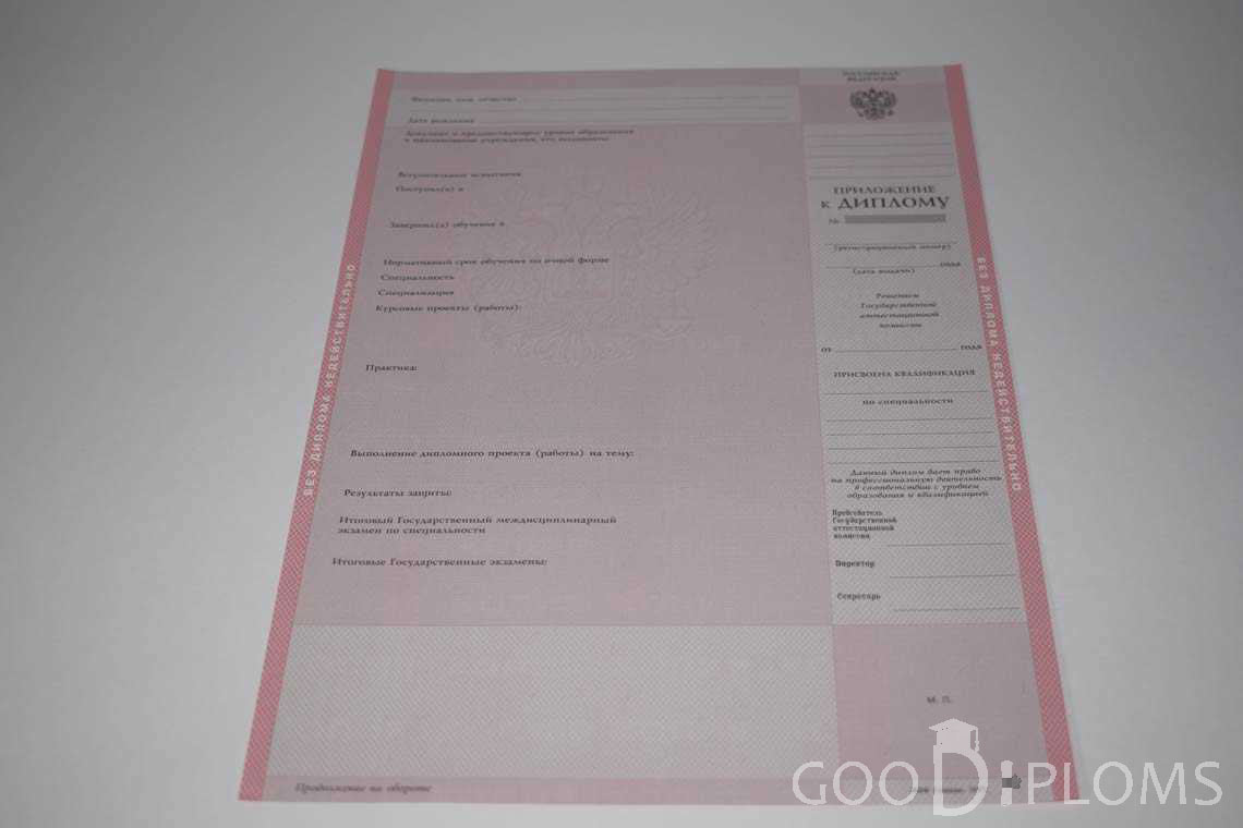 Приложение к Диплому Техникума период c 1997 по 2002 год - Балашиху
