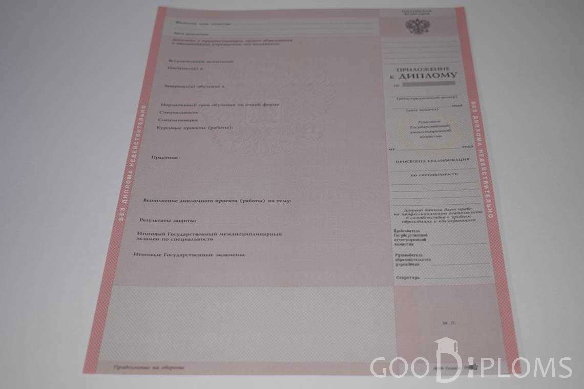Приложение к Диплому Техникума период c 2003 по 2007 год - Балашиху