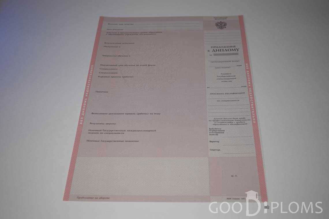Приложение к Диплому Техникума с Отличием в период c 1997 по 2002 год - Балашиху