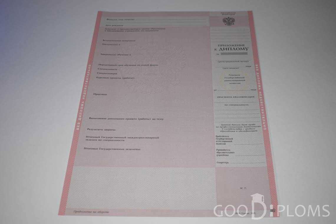 Приложение к Диплому Техникума с Отличием  в период c 2003 по 2007 год - Балашиху