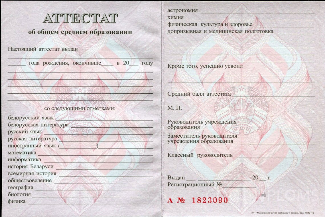 Белорусский аттестат за 11 класс - Балашиху
