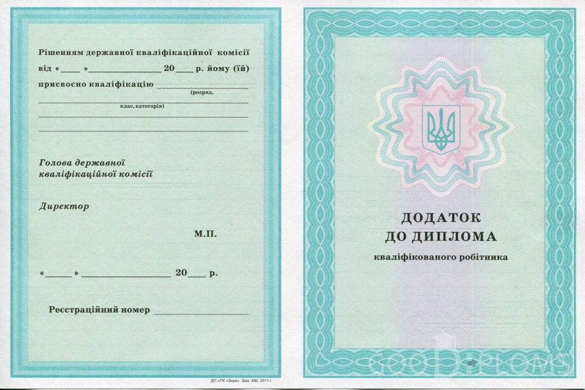 Украинский диплом пту - приложение - Балашиху